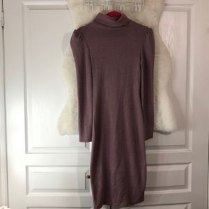 A beautiful purple turtleneck dress for fall